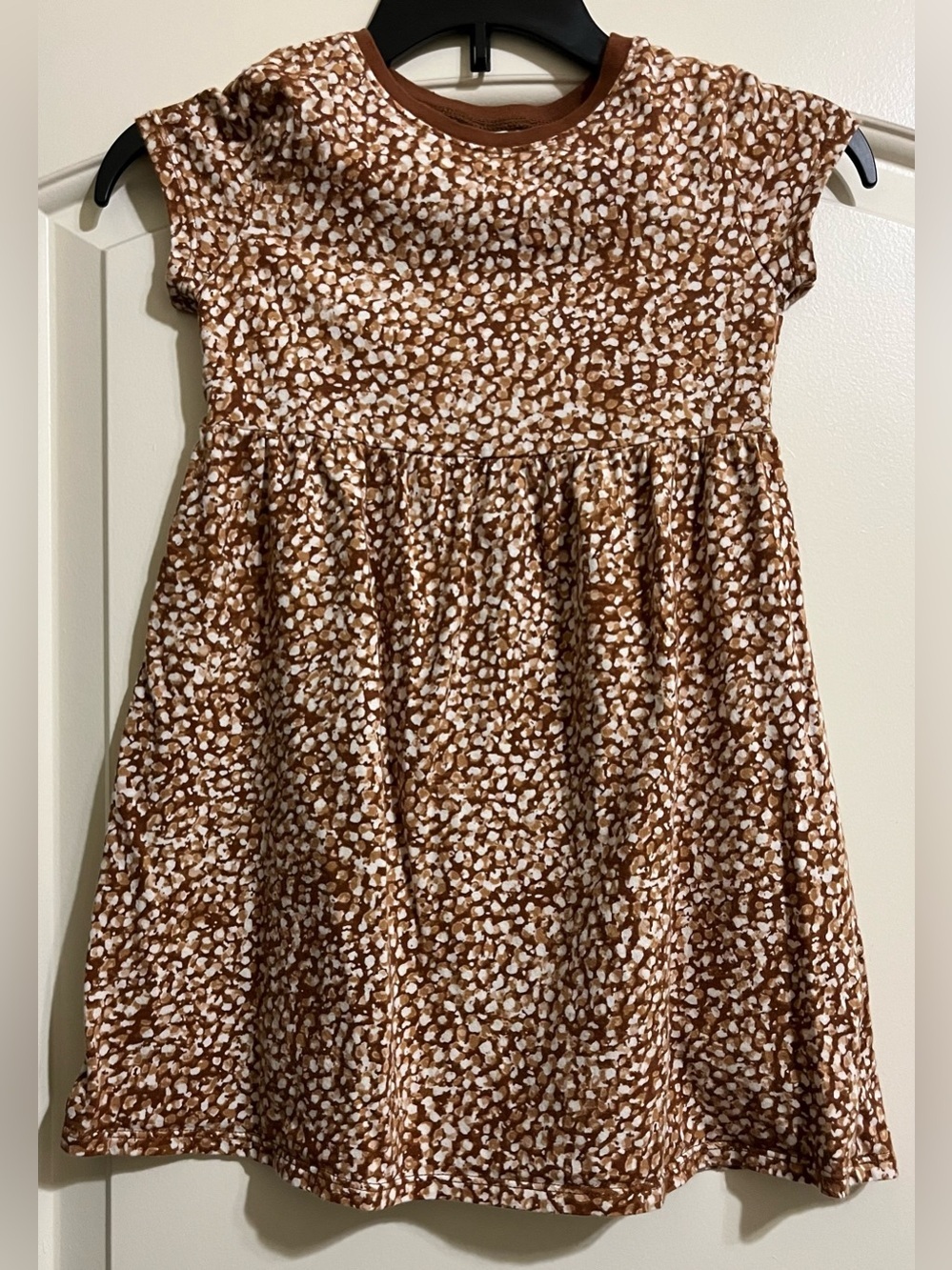Old Navy Girls' Brown Tones White Cap Sleeve Sundress 100% Cotton 5T